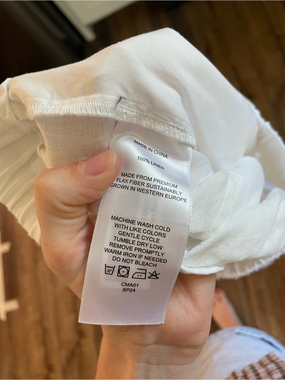 Quince White Linen Elastic Waist trousers size small - Picture 3 of 3